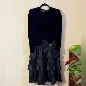 Totally 80’s Velvet & Taffeta long sleeve Dress